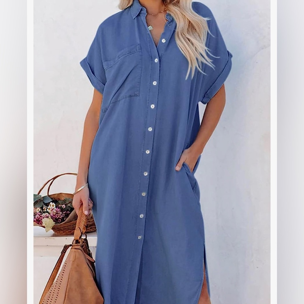 NWOT Cupshe Midi button down dress (M)